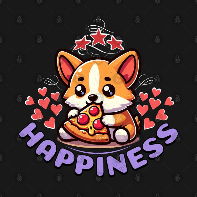 Corgi Eating Pizza by alcoshirts