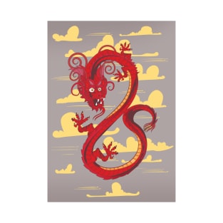 Traditional China red Dragon T-Shirt