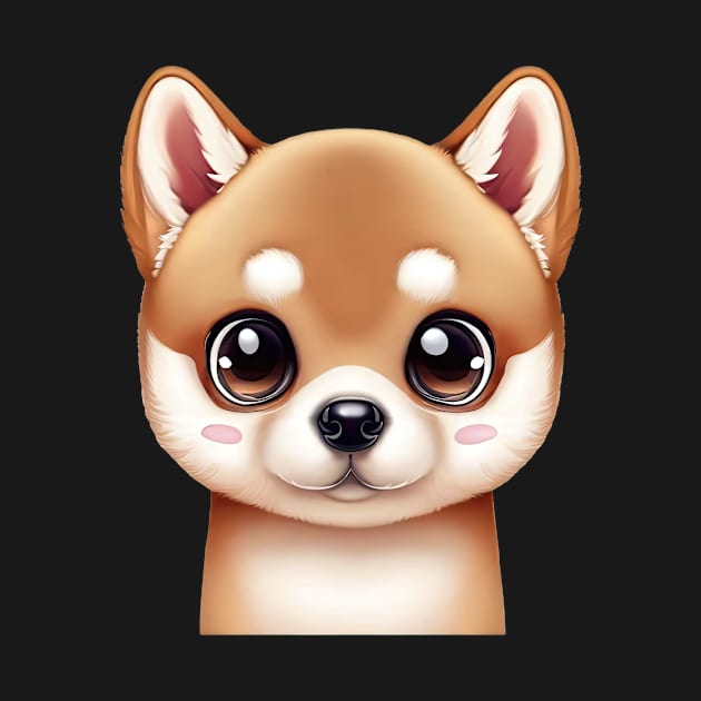 Small Version - Shiba Inu Spirited Gaze by Art By Mojo