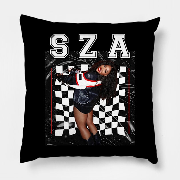 SZA - Vintage - Black/White/Red Pillow by GFXbyMillust