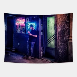 Upper West Side Night Street Manhattan NYC Tapestry