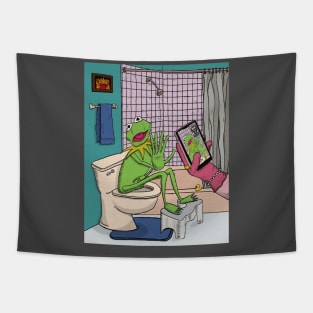 Kermit In The Bathroom Tapestry