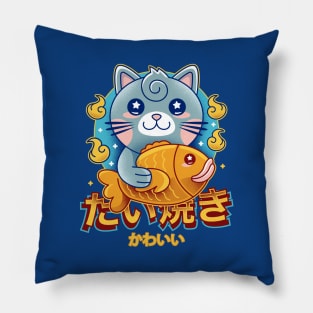 Cat and Taiyaki Kawaii Pillow