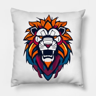 Fierce Leo Lion - Graphic Design Pillow