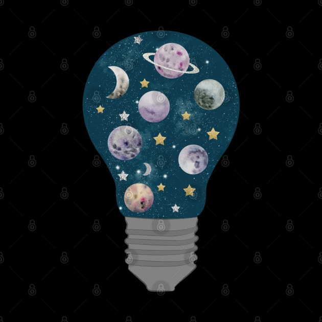 Galaxy Light Bulb by Lizzamour