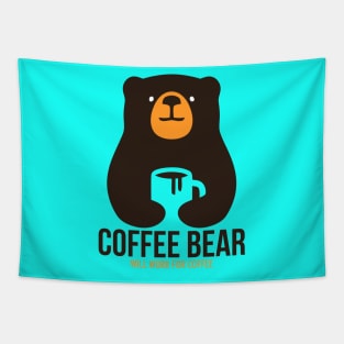 Coffee Bear - Will Work For Coffee Tapestry