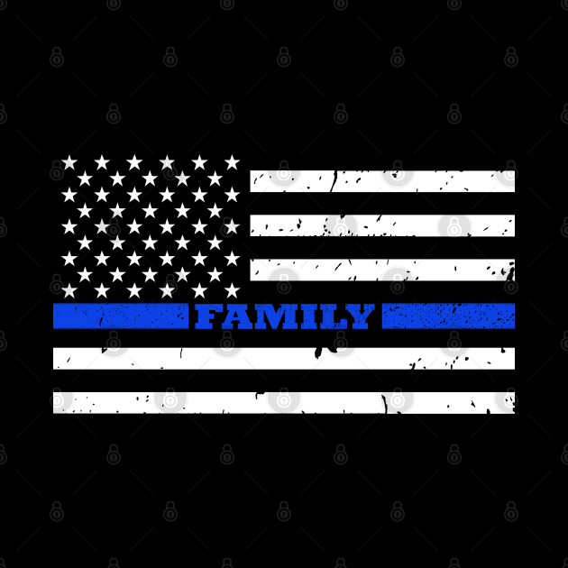 Thin Blue Line Family American Flag by bluelinemotivation