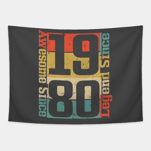 Awesome Since 1980. 40th Birthday Gift Idea Tapestry by FromHamburg