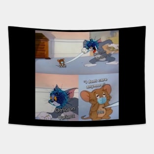 Sarcastic omicron meme Tapestry