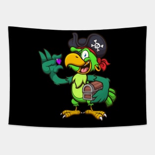 Pirate Parrot With Treasure Tapestry