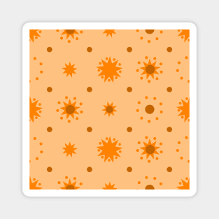 Suns and Dots Orange on Pale Orange Repeat 5748 Magnet