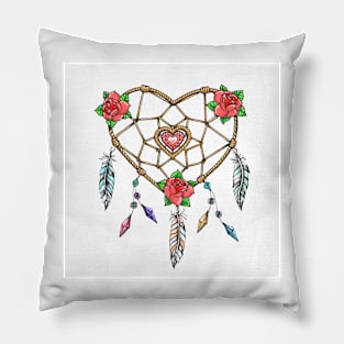 Heart shaped dream catcher Pillow