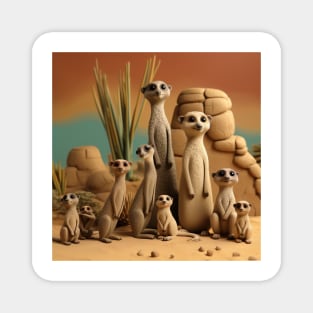 Clay Meerkats 2 Magnet