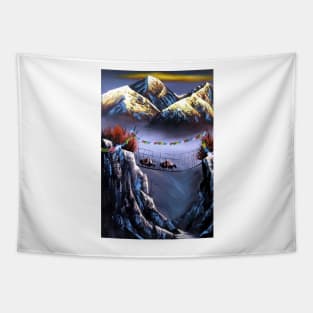 Panoramic View Of Everest Mountain Tapestry