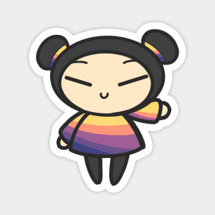 Sunset Vaporwave Pucca Magnet