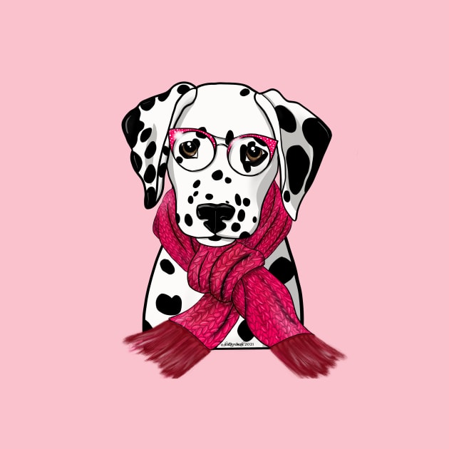 Dalmatian with scarf by FLCupcake