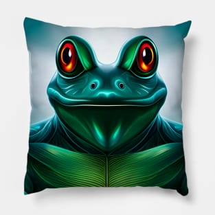 Froggy Animal Spirit (18) - Trippy Psychedelic Frog Pillow