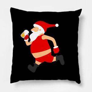 funny beer santa claus christmas Pillow