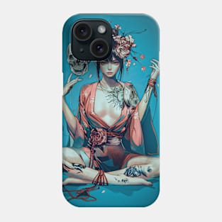 Geisha and skull 6605 Phone Case