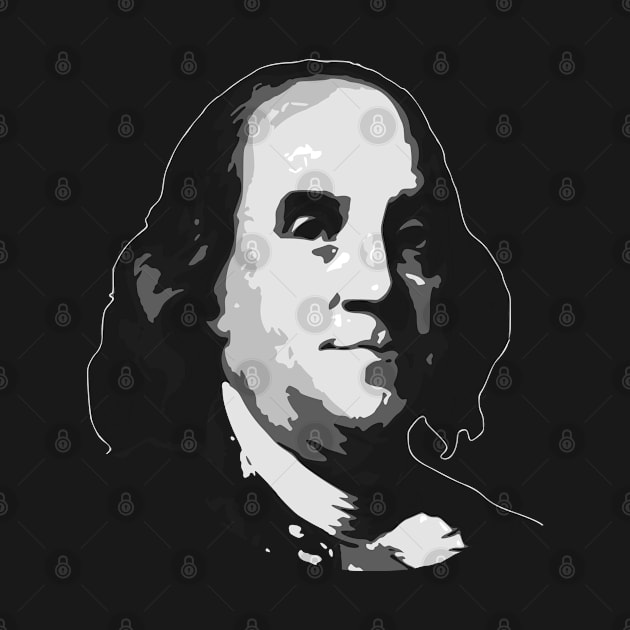 Benjamin Franklin Black and White by Nerd_art