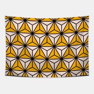 Art Deco Pattern No 57 - Yellow - Diamond Geometric Pattern Tapestry