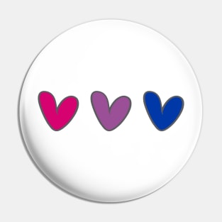 Bisexual hearts flag Pin