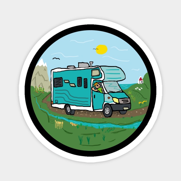 RV Recreational Vehicle Magnet by Mark Ewbie