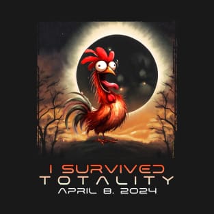 Funny Chicken I Survived the Solar Eclipse 2024 T-Shirt