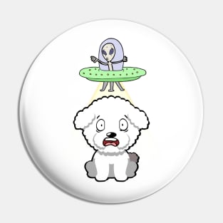 Cute furry dog is abducted by aliens Pin