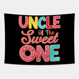 Uncle Of The Sweet One 1St Birthday Donut Family Tapestry