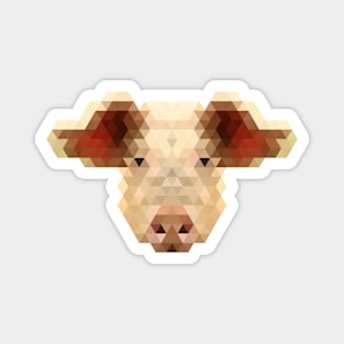 Minimalist Geometric Stylized Animals - Pig Magnet