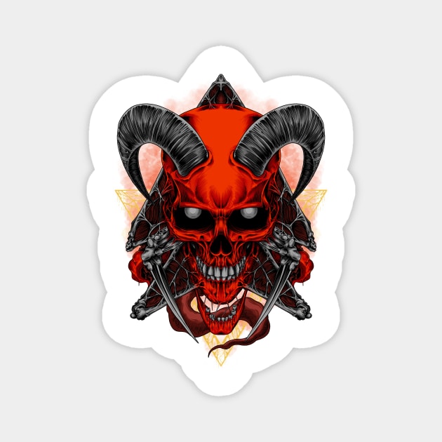 Red Skull Magnet by faishalamri