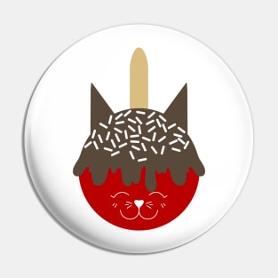 Candy Apple Cat Pin