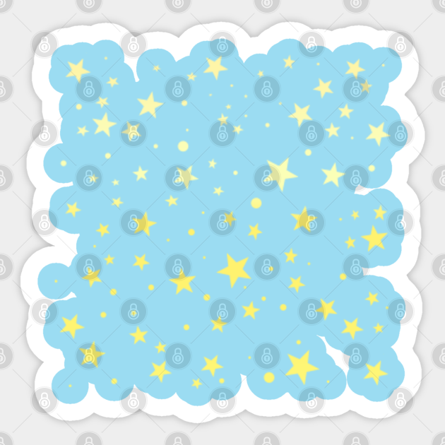 Cute Starry Sky Baby Blue Gift Yellow Shiny Stars On Light Blue Background Starlit Sky Mask Starry Sky Sticker Teepublic