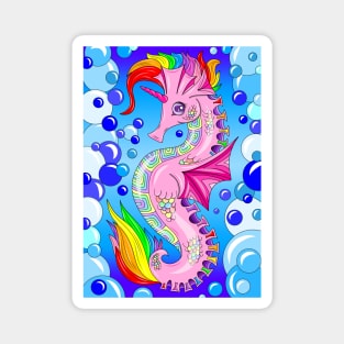 Rainbow seahorse Magnet