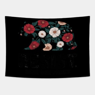 Resist Save Our Parks Alt US National Parks Bear Floral Tapestry