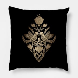 Stop the war, Peace to the world! gold Pillow