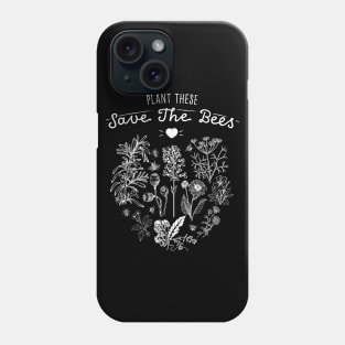 Plant these save the bees - Hippie Nature Heart trees Phone Case