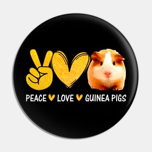 Peace love guinea pigs present for Guinea Pigs lover Pin