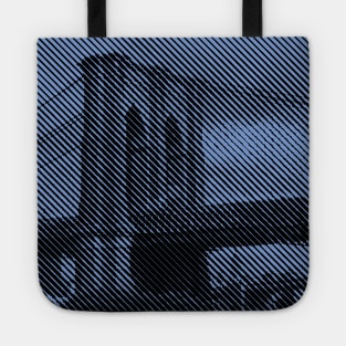 Brooklyn Bridge Blue Diagonal Line Image Tote