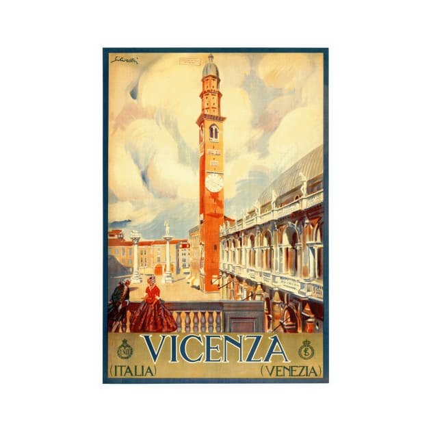 Vicenza, Italy - Vintage Travel Poster Design by Naves