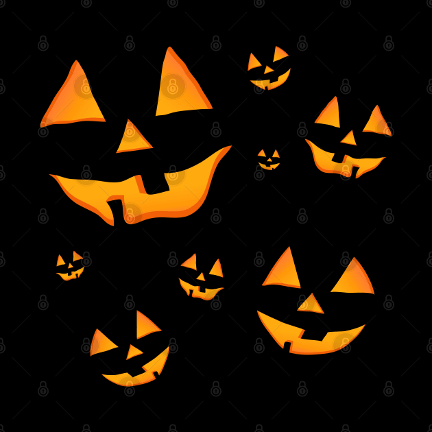 Smiling Jack-O-Lanterns or Jack-O’Lanterns for Halloween by SPJE Illustration Photography