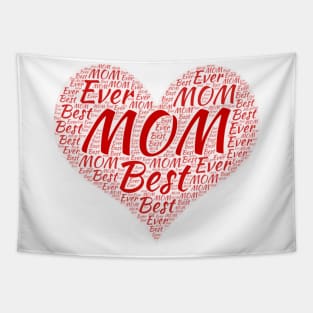 Best Mom Ever Typography Heart Tapestry