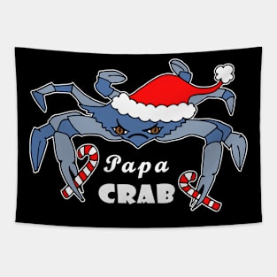 Christmas Papa Crab Blue Crab Matching Family Holiday Pajama Tapestry