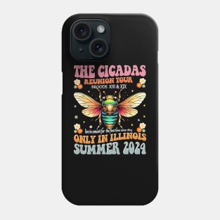 Groovy cicada Concert Tour 2024 Illinois Cicada Broods Phone Case