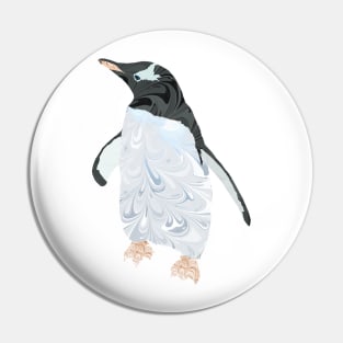 Marbled Paper Gentoo Penguin Pin