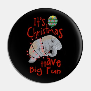 Manatee Christmas Pin