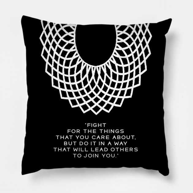 RUTH BADER GINSBURG Dissent collar Pillow by GalleryArtField