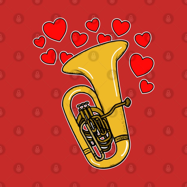 Valentines Day Tuba Player Tubaist Anniversary Wedding Musician by doodlerob