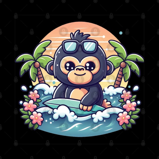 Cute Surfing Gorilla by The Art-Mart